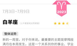蓝蓝占星白羊座一周运势（7.3-7.9）
