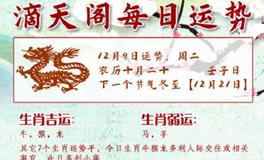 滴天居士2025年12月9日生肖运势